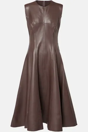 Norma Kamali Abito midi Grace in similpelle