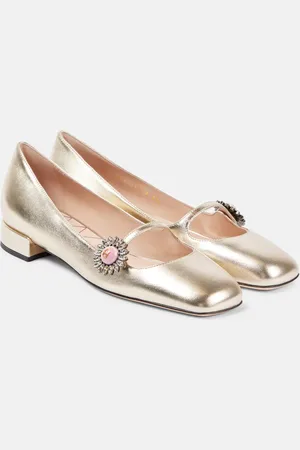 VALENTINO GARAVANI Ballerine Mary Jane in pelle metallizzata