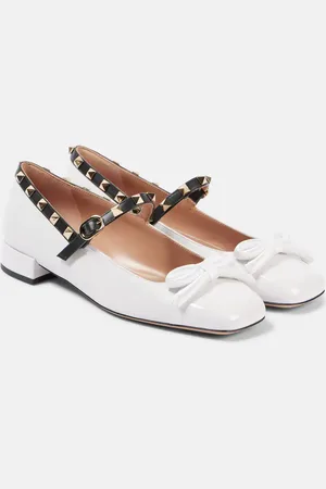 VALENTINO GARAVANI Ballerine Rockstud Bow in pelle