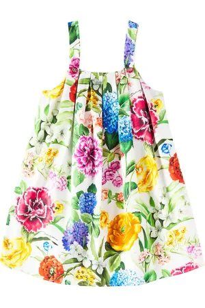 Dolce & Gabbana Abito in cotone con stampa floreale