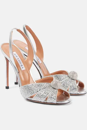 Aquazzura Sandali Italian Flirt 105 in pelle con cristalli