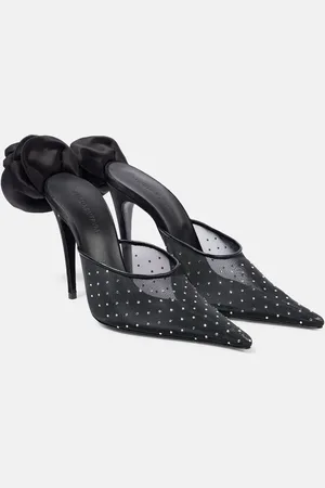 MAGDA BUTRYM Pumps in mesh con cristalli e applicazione floreale