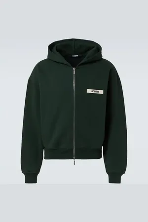 Jacquemus Felpa in jersey di cotone con zip