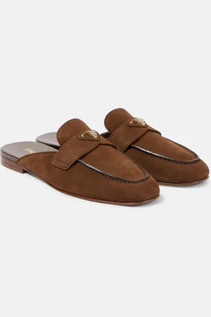 Prada Mules in suede con logo