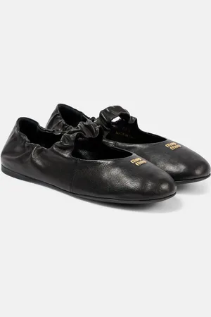 Miu Miu Ballerine Mary Jane in pelle con logo