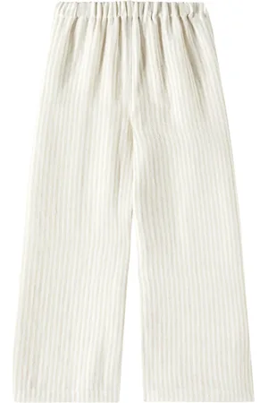 Il gufo Pantaloni in lino a righe