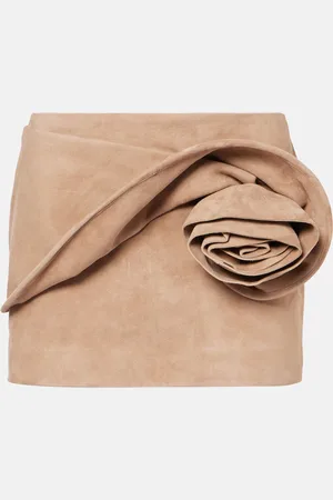 MAGDA BUTRYM Minigonna in suede con applicazione floreale