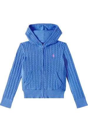Ralph Lauren Pullover in cotone a trecce con cappuccio