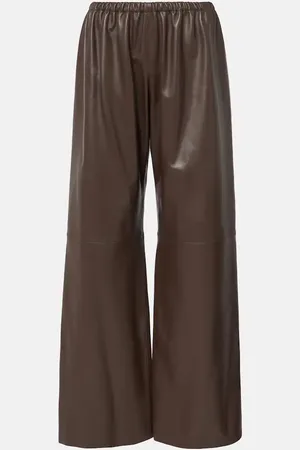 Nour Hammour Pantaloni a gamba larga Olan in pelle