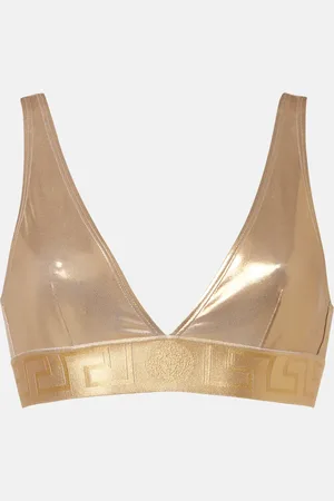 VERSACE Top bikini con logo