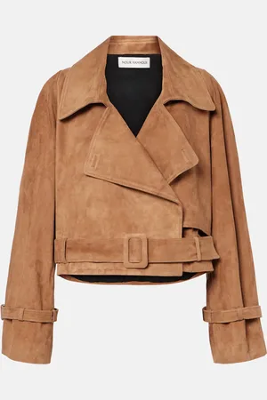 Nour Hammour Giacca cropped Hatti in suede