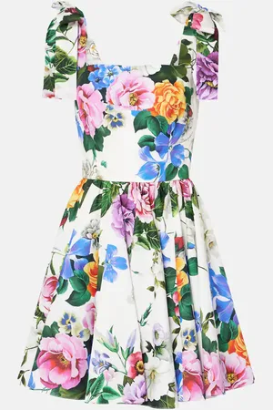 Dolce & Gabbana Abito corto in cotone con stampa
