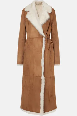Nour Hammour Cappotto Joni in suede e shearling