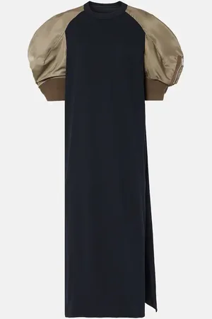 SACAI Abito midi in jersey di cotone