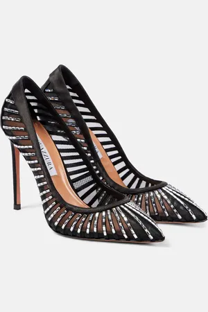 Aquazzura Pumps Passions Crystal 105 in raso e mesh