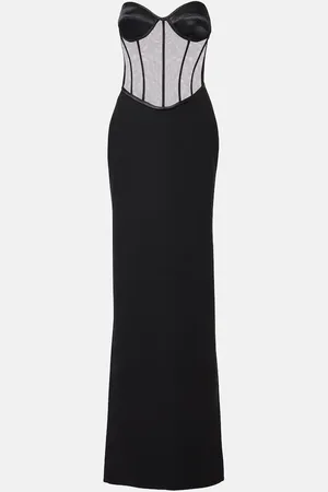 Ilkyaz Ozel Abito lungo bustier Tara con mesh
