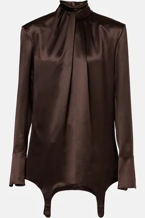 Saint Laurent Blusa in raso di seta