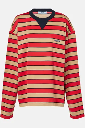 Prada Top in jersey di cotone a righe