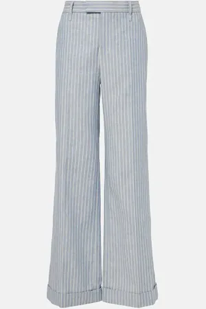 Brunello Cucinelli Pantaloni a gamba larga in misto cotone