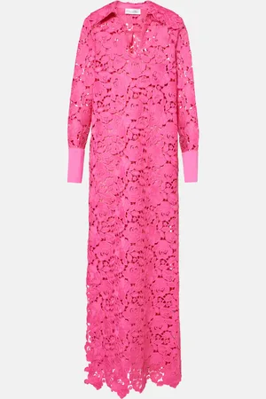 Oscar de la Renta Abito lungo in pizzo floreale
