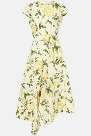 Oscar de la Renta Abito midi in popeline di misto cotone