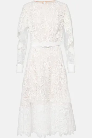 Oscar de la Renta Abito midi in pizzo floreale