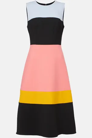 Carolina Herrera Abito midi in misto lana color-block
