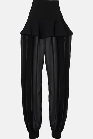 Alaïa Alaïa Pantaloni a gamba larga in georgette