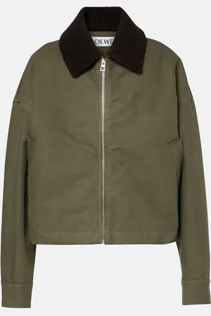 Loewe Giacca blouson in twill di cotone con shearling