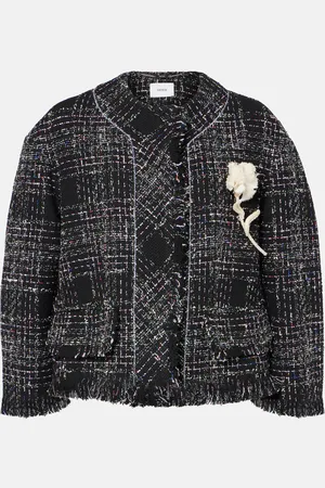 Erdem Giacca cropped in tweed di misto cotone