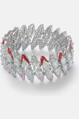 Kamyen Anello in oro bianco 18kt e smalto con diamanti