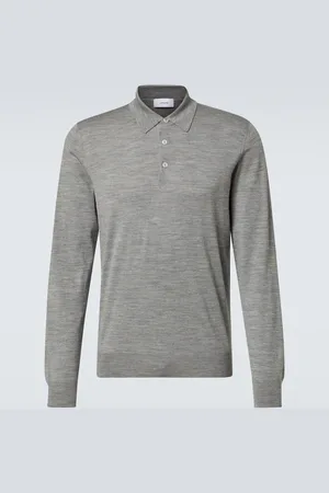 LARDINI Polo in maglia di lana, seta e cashmere