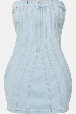 MUGLER Abito bustier in denim
