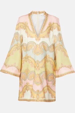 ZIMMERMANN Abito corto Maxine in lino con stampa