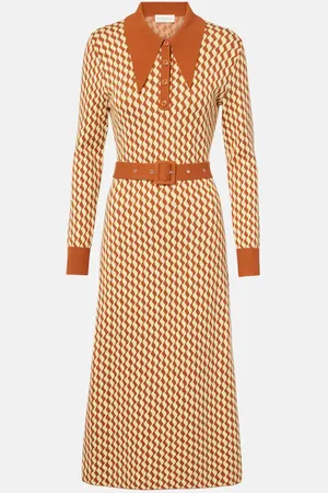 RIXO London Abito midi in misto cotone