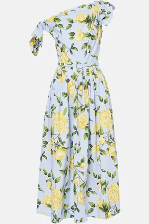 Oscar de la Renta Abito midi in popeline di misto cotone