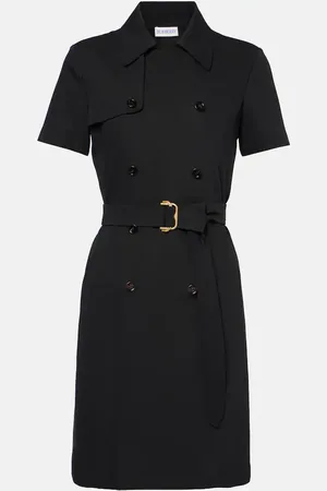 Burberry Abito chemisier in twill di lana con cintura