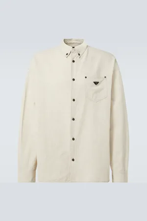 Prada Camicia in chambray di cotone e lino