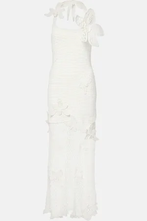 Oscar de la Renta Abito lungo in crochet di cotone