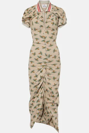 Vivienne Westwood Abito midi Pulling in cotone con stampa