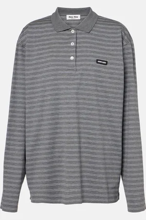 Miu Miu Polo in jersey di cotone a righe