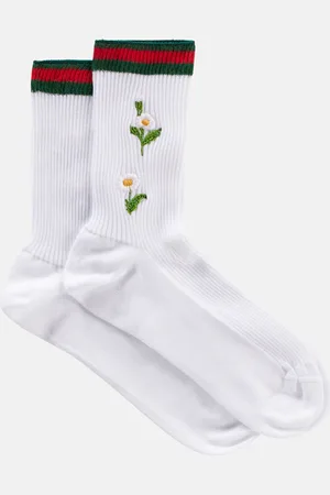 Gucci Calze in misto cotone con ricamo