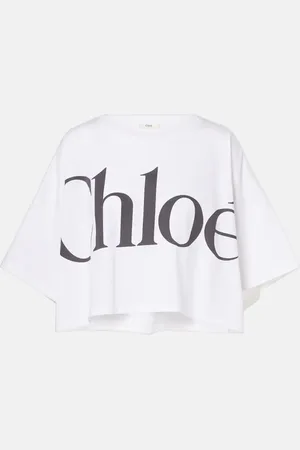 Chloé Chloé T-shirt cropped in jersey di cotone