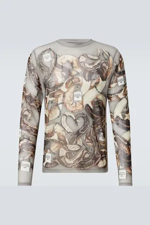 Acne Studios Top in mesh con stampa