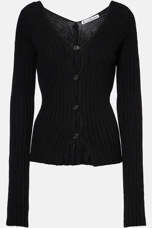 Acne Studios Cardigan in crêpe di cotone a coste