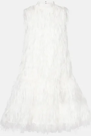 Roksanda Abito corto Bridal Odette in seta con piume sintetiche