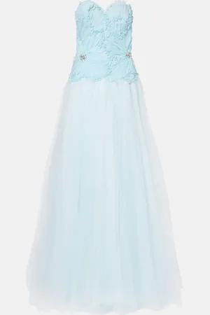 Costarellos Abito lungo Edra in tulle