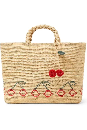 BONPOINT Shopper Fama in rafia con logo