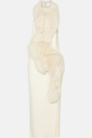 Totême Abito midi in cady con shearling