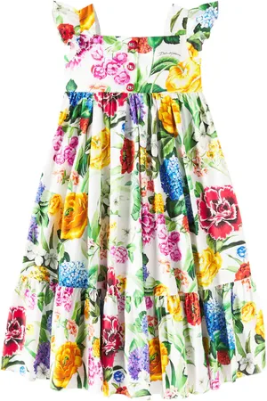 Dolce & Gabbana Abito in popeline di cotone con stampa